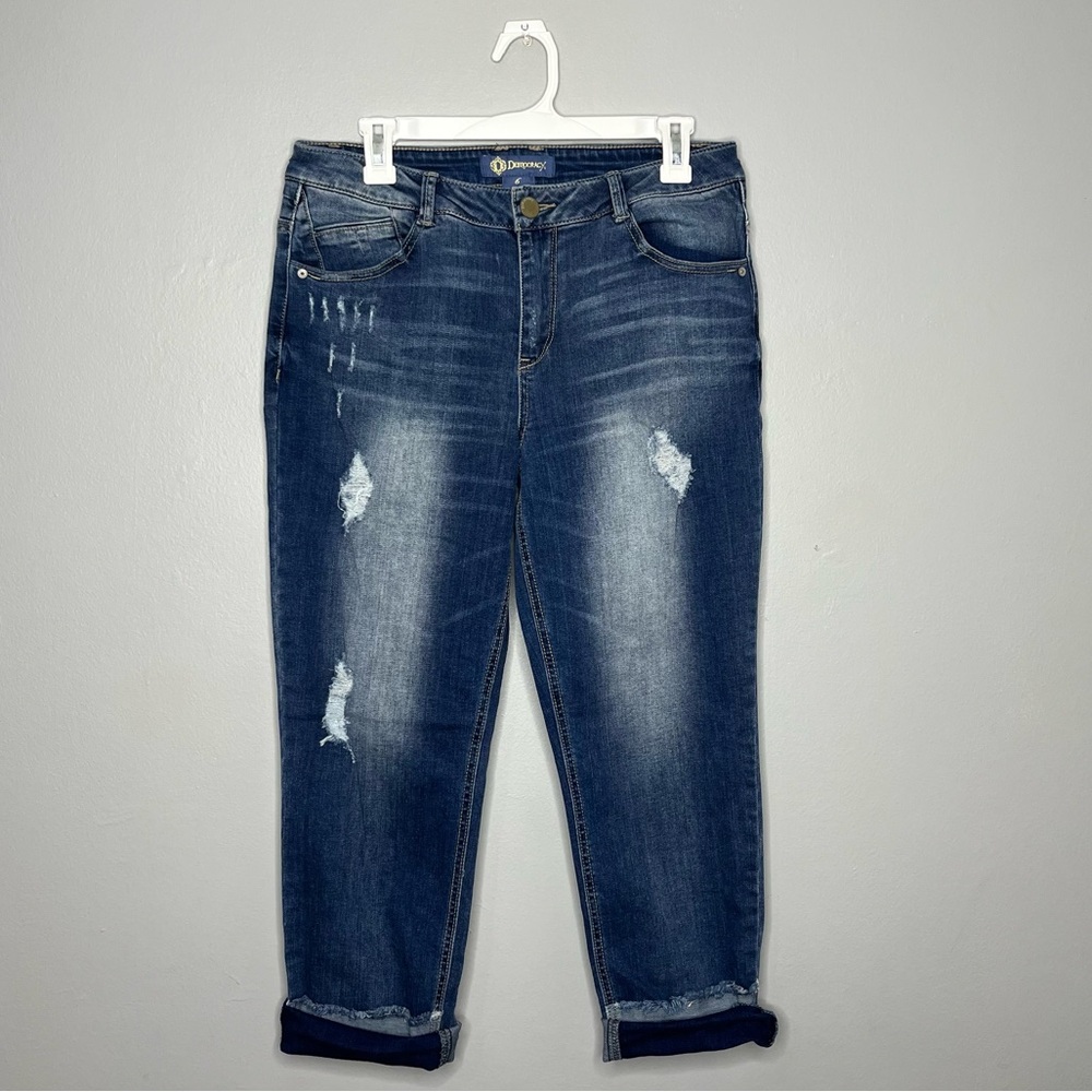 Democracy “Flex”-ellent Cuffed Cropped Distressed Jeans EE